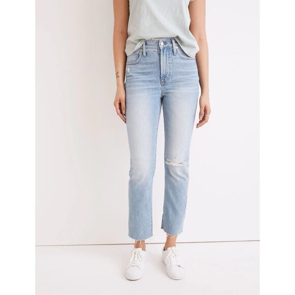 Madewell Perfect Vintage Jean Coney Wash Destroyed Edition 24 TALL #NE024 NWOT - Picture 1 of 16